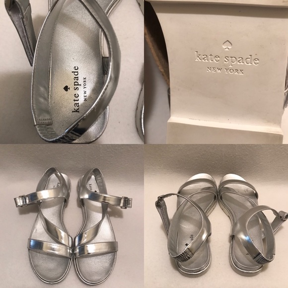 silver ankle strap flat sandals